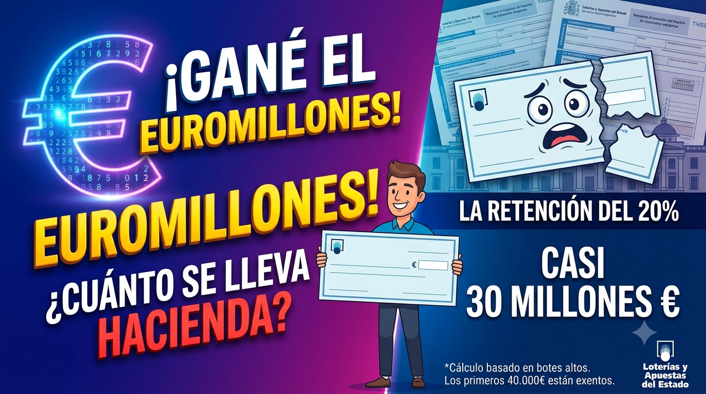 Impuestos en el Euromillones: ¿Cuánto se lleva Hacienda si te toca el bote?
